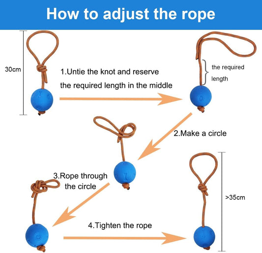 2-Pack Rope Dog Toys Durable Tug & Fetch Balls (6 cm, Blue & Red)