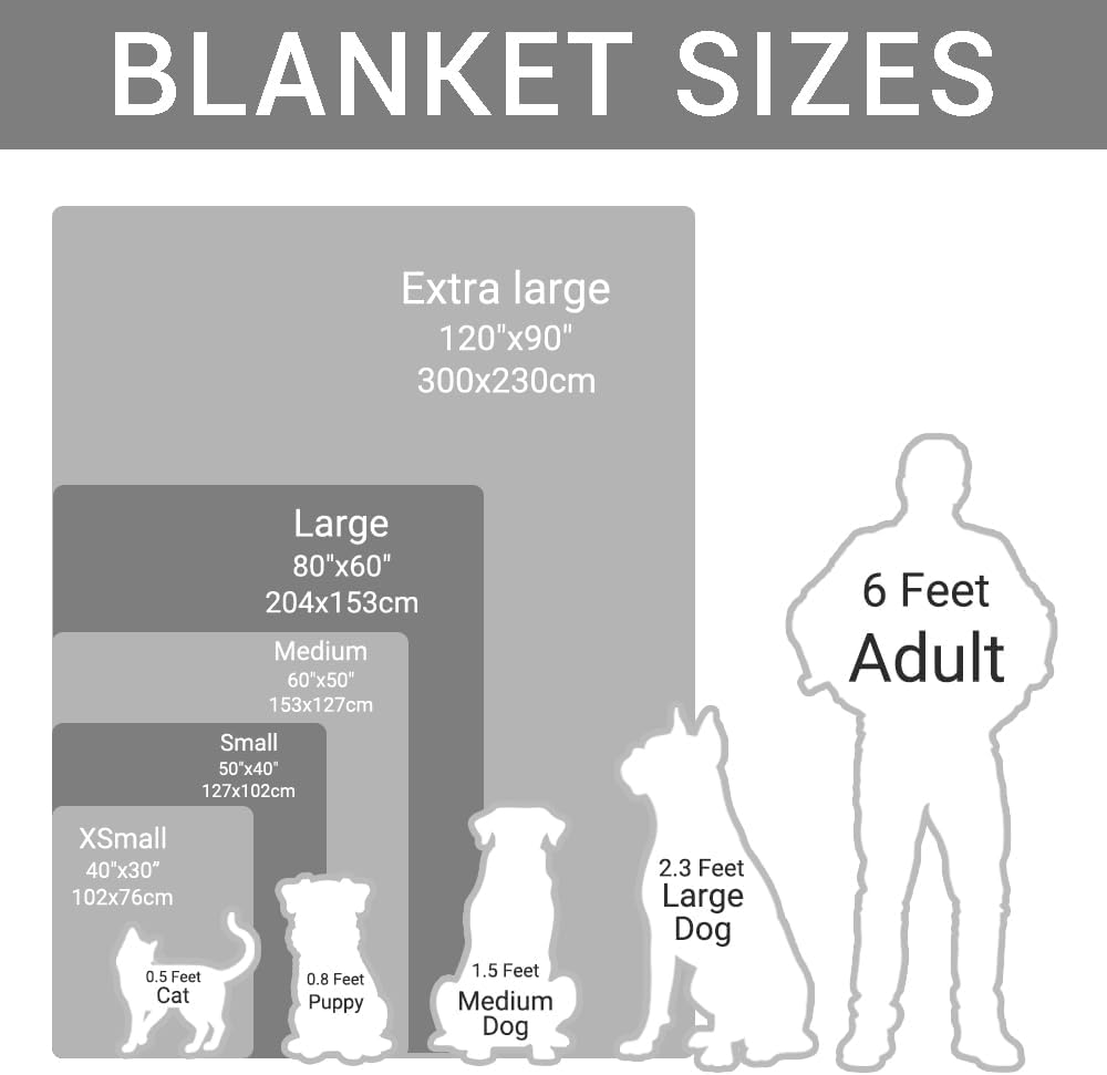 Pet Name Blanket Soft Flannel Throw with Paw Prints (40"x30")