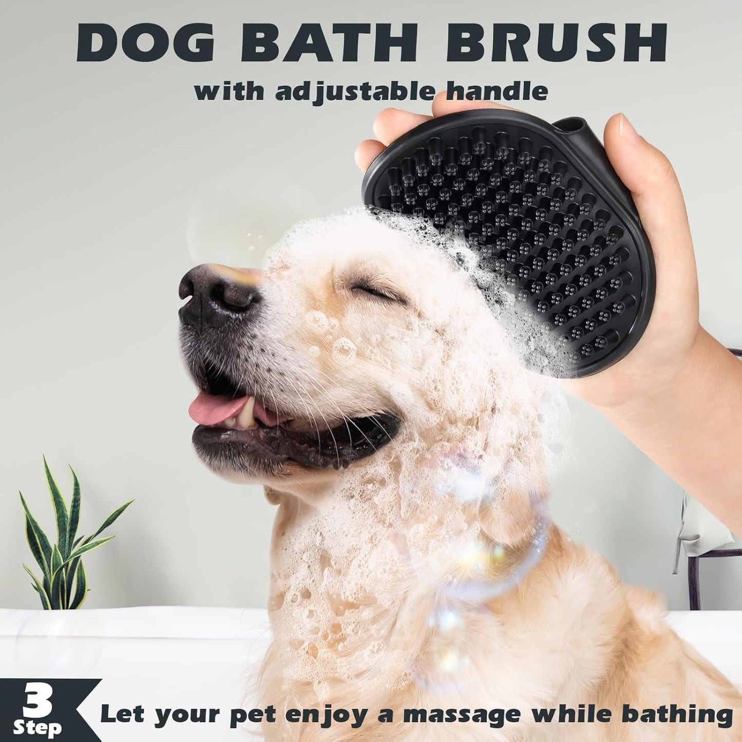 3-in-1 Pet Grooming Kit Self-Cleaning Slicker Brush, De-Matting Rake & Bath Brush (Green/Black)
