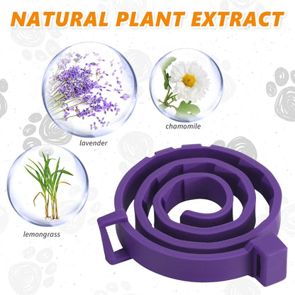 Qualirey 3 Pcs Adjustable Calming Collars for Cats (15", Purple)