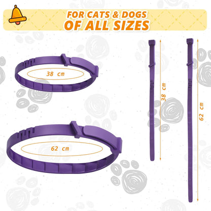 Qualirey 3 Pcs Adjustable Calming Collars for Cats (15", Purple)