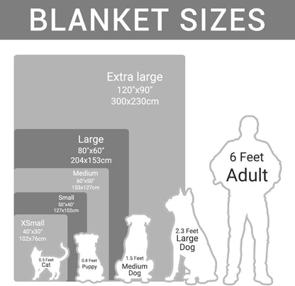 Pet Name Blanket Soft Flannel Throw with Paw Prints (40"x30")