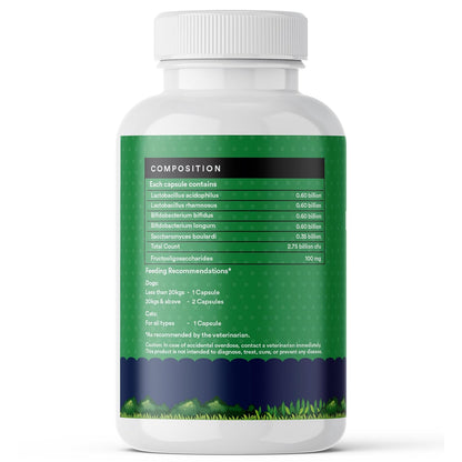 INLIFE Prebiotics & Probiotics for Dogs & Cats, Digestive Health & Immunity Support (60 Caps)